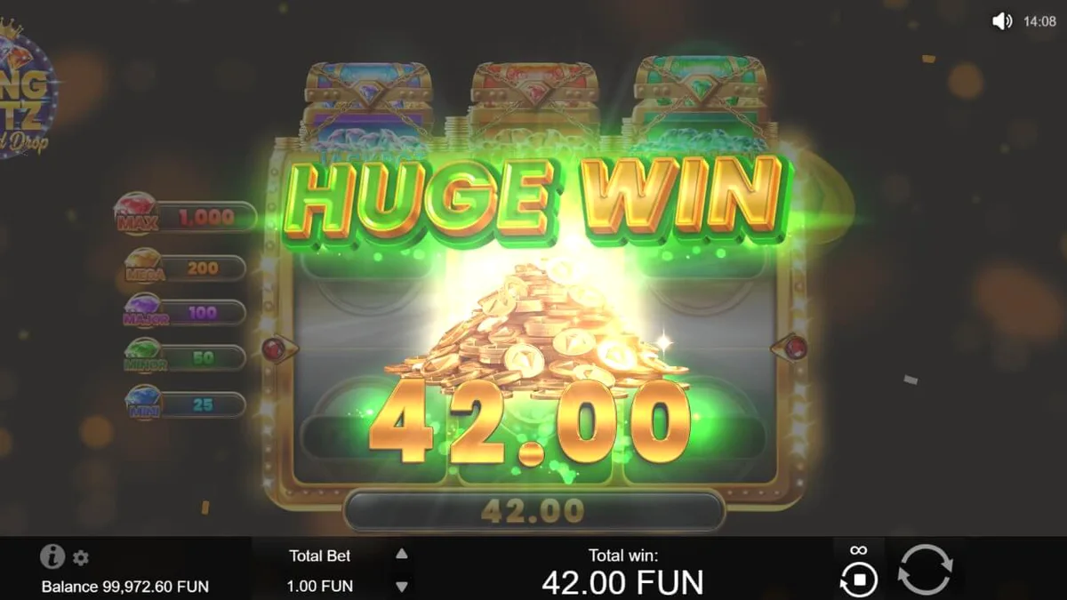 Tampilan visual mewah dari slot Bling Blitz Diamond Drop dengan simbol berlian dan emas.
