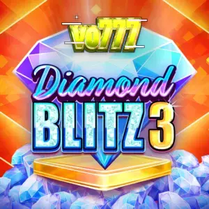 Tampilan visual mesin slot Diamond Blitz 3 dengan simbol buah dan berlian yang cerah.